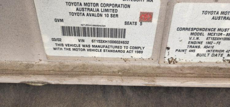2002 Toyota Avalon — Auto Petrol