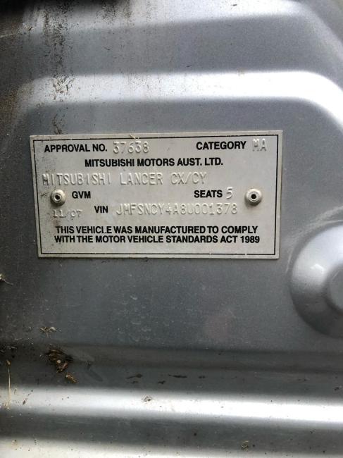 2008 Mitsubishi Lancer — Manual Petrol