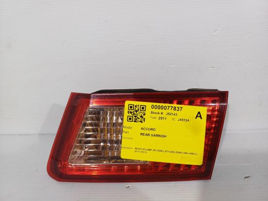 2011 Honda Accord — BOOTLID LAMP RH SIDE EURO